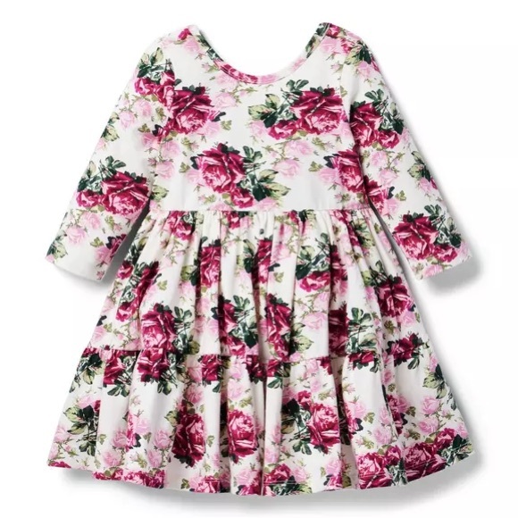Janie and Jack Other - Brand New Janie & Jack Toddler Girl Pink & White Floral 3/4 Sleeve Dress, 3, NWT